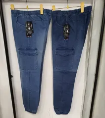 春 秋 メンズ デニム カーゴ ジョガーパンツ デニム ジョガー ストレッチ カーゴパンツ