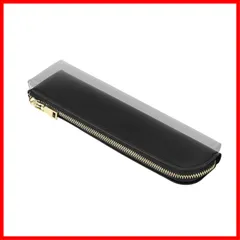 無地 筆箱 レザーペンケース 軽量 おしゃれ 質感いい シンプル スリム コンパクト PUレザー ペンポーチ 文具ケース ペンケース (ブラック)