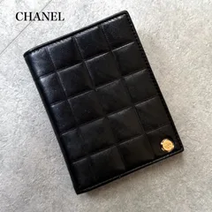 希少 美品 CHANEL シャネル チョコバー ココマーク カードケース マトラッセ レザー ブラック 黒 ゴールド金具