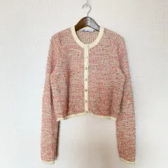 ザラ ピンク ツイード クロップド カーディガン