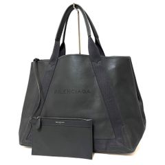 BALENCIAGA バレンシアガ ネイビーカバス S パンチング レザー - メルカリ