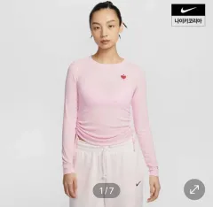 L 新商品 NIKE ピンク シャーリング 長袖Tシャツ
