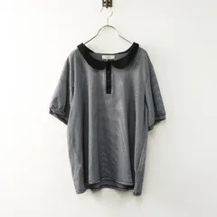 美品 大きいサイズ サブストリート sabstreet my standard 細ボーダー ストレッチ半袖ポロシャツ 19 ブラック┃【2400014789492】