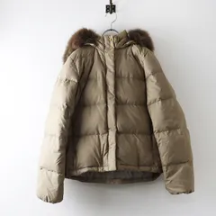 グリーンレーベルリラクシング green label relaxing ファー フード ショート ダウン コート 40‖ベージュ アウター 【2400014767872】