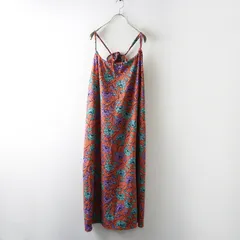 極美品 コーエン coen Market マーケット バティックプリントキャミワンピース M＼オレンジ ドレス ノースリーブ【2400014782097】