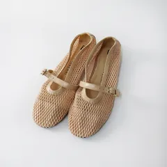 定価37950円 ファビオルスコーニ FABIO RUSCONI RETE VIDEO メッシュストラップパンプス 37/23cm ピンクベージュ┃【2400014790177】