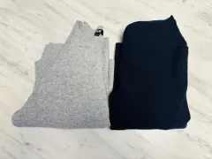 ユニクロ メンズ ウールニット (M) 2点 (ネイビー グレー)