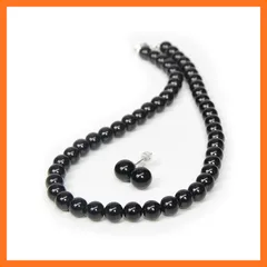 【新品】 [Alivern] パール ネックレス シルバー925 日本製 パールネックレス 高級国産 真珠 冠婚葬祭用 8mm (ブラック, 38cm) 0