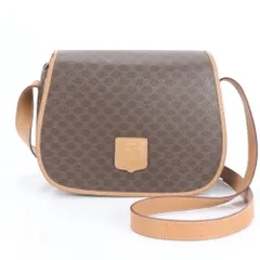 美品 ヴィンテージ セリーヌ マカダム トリオンフ レザー ショルダーバッグ 斜め掛け ハンド トート レディース 革 VVV CT9-4【中古】