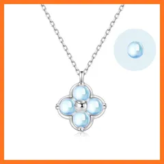 【新品】 [FH.bird] ムーンストーン ネックレス レディース 人気 誕生石「幸運のお守りです」 シルバー925 金属アレルギー対応 クローバー ネックレス 6月誕生石 ペンダント おしゃれ プレゼント 0