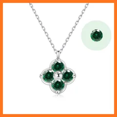 【新品】 [FH.bird] エメラルド ネックレス レディース シンプル 5月誕生石「幸運のお守りです」 シルバー925 アレルギー対応ネックレス ペンダント グリーン プレゼント 高校生 女子 プレゼント 女性 人気 20代 1