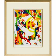 油彩画 小林幸三 「バラ（青い花瓶）」 F6号 額入り 油絵 静物画 額装