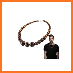 【新品】 EVBEA 木製ビーズネックレス アフリカ 木製チェーンステートメント 分厚いネックレス 1