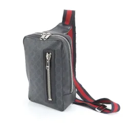 美品 グッチ GGスプリーム シェリー ライン 478325 レザー ボディバッグ 斜め掛け ウエストポーチ ショルダー メンズ EUM DK9-5【中古】