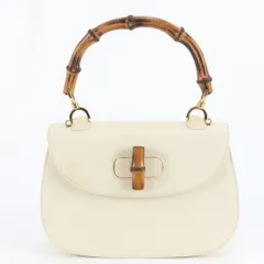 美品 ヴィンテージ オールド グッチ バンブー 1947 レザー ハンドバッグ トップハンドル トート ベージュ レディース MEE DK38-5【中古】