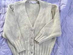 ザラ ニット カーディガン アイボリー S