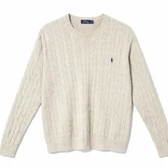 ラルフローレン  ワンポイント セーター オーバーサイズ クリーム 3XL コットン ニット メンズ レディース ユニセックス 古着 長袖