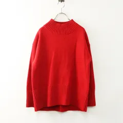 a.v.v アーヴェヴェ 洗える バックスリットニット XS＼レッド プルオーバー セーター ハイネック タートルネック【2400014801026】