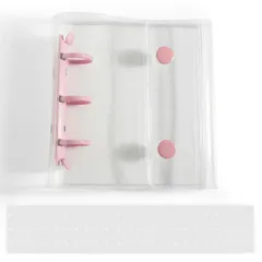 【送料無料】A8 シール帳 (20枚リフィル付き) 女の子 透明 バインダー はがせる クリアファイル式 ポケット収納 女の子の収納・メモに最適 ピンク