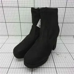 ◇ Θ アタガール attagirl 313-1147 ブラック系 スエード調ショートブーツ LL レディース E  【1601070000199】