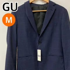 【新品】GU ジーユー アウター テーラードジャケット チェック柄 ネイビー メンズ Mサイズ 【CT2542】