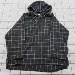 ◇ Θ ザ ボールドマン THE BOLDMAN TBIPS245002 チェック柄フードパーカー メンズ M ブラック系 E  【1601150028044】
