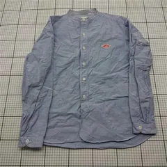 ◇ Θ ダントン DANTON バンドカラーシャツ 42 サックスブルー メンズ E  【1601150028297】