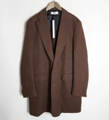 REVERBERATE リバーバレイト LONG TAILORED JACKET ロング ジャケット リネン コットン ギャバジン サイズ38 茶510P♪