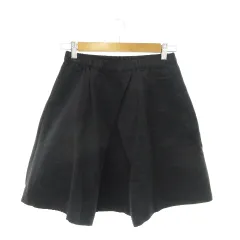 ヨロ YOLO STYLE OF LIFE スカート フレア ミニ タック ウエストゴム ハリ感 厚手 F 黒 ブラック /AH29