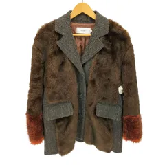 ユーズドフルギ USED古着 {{JANESMITH}} MIX ファー ツイード テーラード ジャケット レディース JPN：34 