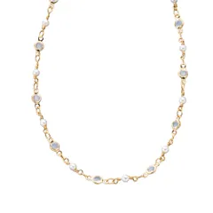 【ゴールド×クリア×ワンサイズ】[Cream dot. クリームドット公式] ネックレス レディース   ショート チェーン カラーストーン パール ステーション 半透明  のサムネイル