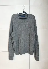 ポロラルフローレン ケーブルニット グレー (L)