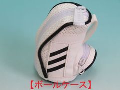 adidas アディダス GOLF ゴルフ ボールポーチ スリーストライプ キャディバッグ型 ボールケース HT5791 ホワイト 4.5 cm x 4.5 cm x 10 cm ポリウレタン100% 新古品（展示品／アウトレット）