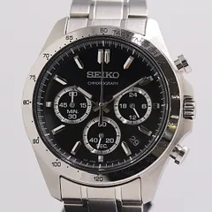 美品 稼働 セイコー セレクション SBTR013 8T63-00D0 SS QZ クロノグラフ ブラック文字盤 メンズ腕時計 2000000 1RSG ABC18340 KMT
