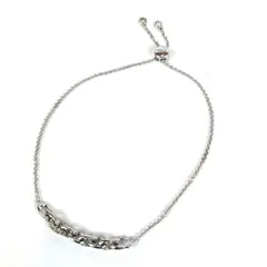 COACH コーチ ブレスレット チェーン バングル Cロゴモチーフ ラインストーン シルバー THAILAND レディース 中古