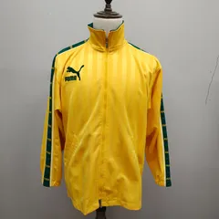 PUMA 90s ヒットユニオン Mサイズ カナリア　ロゴ刺繍 イエロー　グリーン　ブラジルカラー　トラックジャケット　ジャージ　プーマ　【0018】