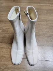 アイボリー アンクル ブーツ レディース
