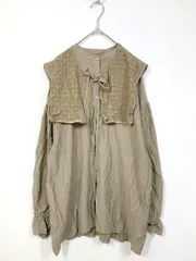 mily bilet ミウィビレット mi0959004 ビッグレース衿3wayキャンディスリーブ ブラウス シャツ sizeXL/グレージュ  ■■レディース