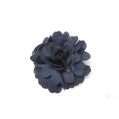 ネイビー お花モチーフ ブローチ コサージュ