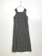 美品 natural couture ナチュラルクチュール 0322090470 定価6490円 ツイードジャンパースカート ワンピース sizeF/黒×白 ■■レディース