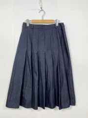 ZARA ザラ 4745/222/407 デニム プリーツ スカート sizeM/紺 ■■レディース