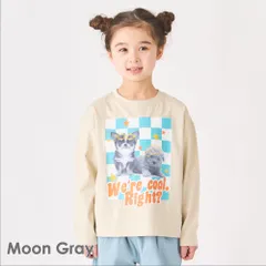【ムーングレー】子供服 動物 Tシャツ ベビー キッズ マタニティ 女の子 男の子 トップス 長袖 80 90 100 110 120 130 140 150 evercloset ever closet エバクロ エバークローゼット