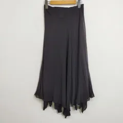 Sharon Max シャロンマックス スカート シフォン シアー アシメ ロング 上品 キレイ目 USA製 古着 ヴィンテージ ブラック系 A794