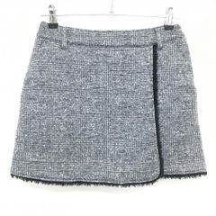 セントアンドリュース スカート グレー×白 チェック柄 縁ボア 裏地付き