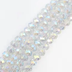 ビーズクラブ ガラスビーズ ボタンカット No.81 6mm ブルー 連売り ビーズパーツ ネックレス ブレスレット