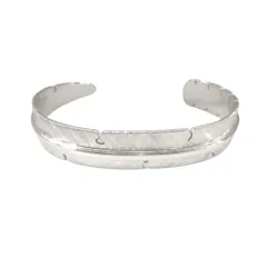 新品同様 新品仕上げ済 Michael Kirk マイケルカーク イスレタ族 フェザー バングル ブレスレット インディアン ジュエリー 925 シルバー メンズ 古着 中古 USED