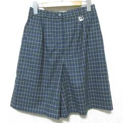 美品 Christian Dior SPORTS クリスチャンディオールスポーツ ヴィンテージ チェック キュロットパンツ サイズL ネイビー レディース 古着 中古 USED