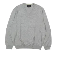 美品 Brooks Brothers ブルックスブラザーズ コットン 長袖 ニット Vネック セーター プルオーバー トップス XL グレー メンズ 古着 中古 USED