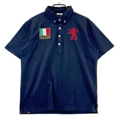 サイズ：LL FILA GOLF フィラゴルフ  半袖ポロシャツ ボタンダウン  ネイビー系 [240101600692] ゴルフウェア メンズ ストスト