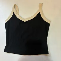 シーイン　Dazy　 バイカラー リブ タンクトップ ブラック XS